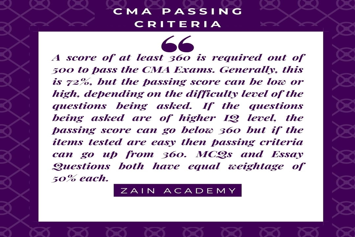 What is the CMA passing criteria