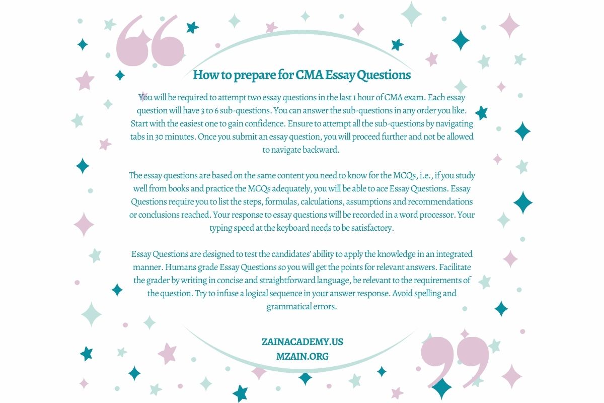 How to prepare for CMA Essay Questions
