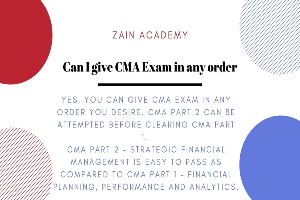 Can I give CMA Exam in any order