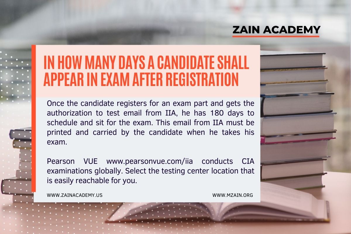 In how many days a candidate shall appear in exam after registration