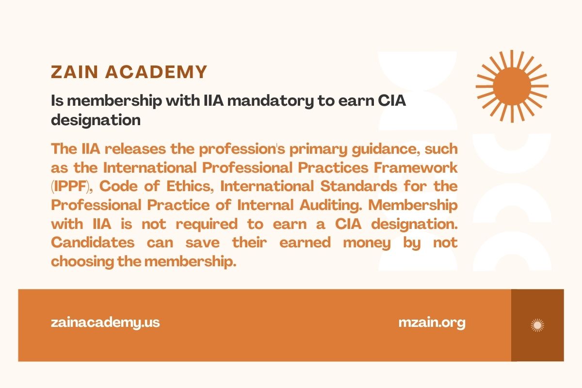 Is membership with IIA mandatory to earn CIA designation