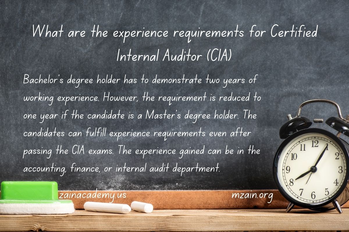 What are the experience requirements for CIA
